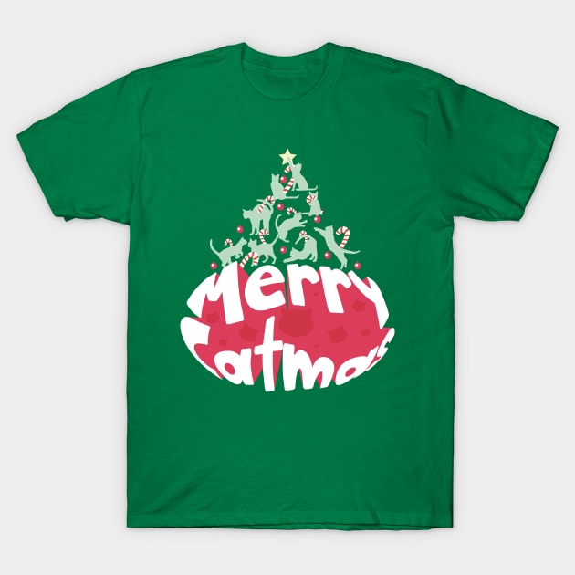 Catmas Cat Christmas Tree T-Shirt by Anita Lourenso